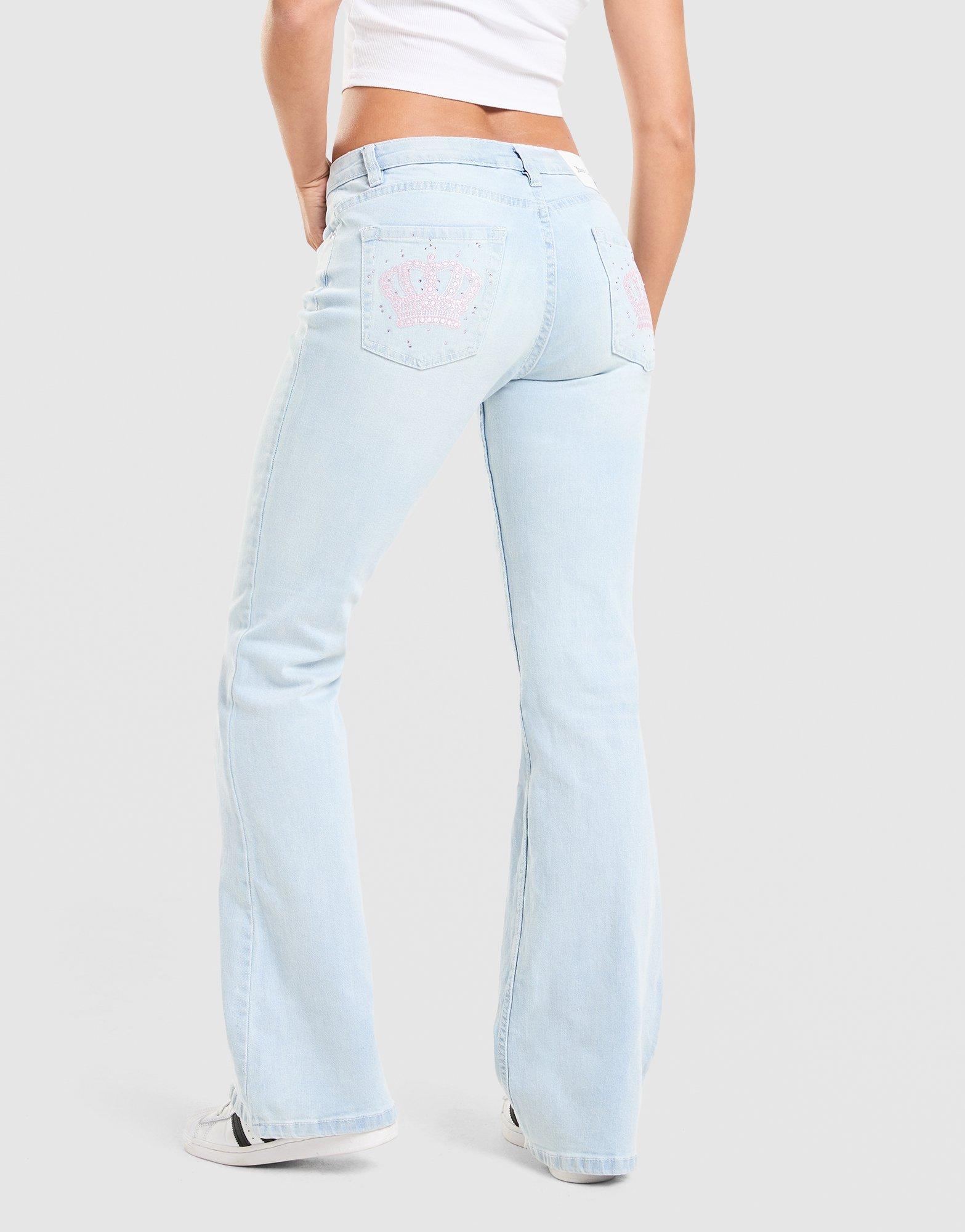 Jeansy damskie JUICY COUTURE SPODNIE LOW RISE CROWN DENIM B'WSH JCJDW532211 Niebieski