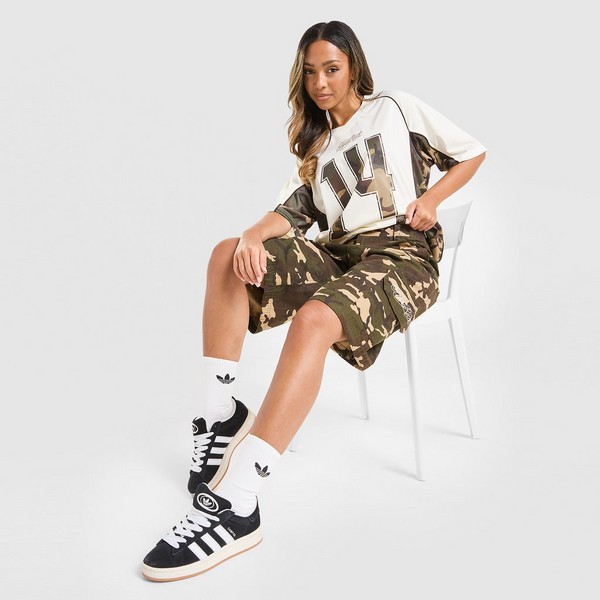 HOODRICH PANTALONI SCURȚI CARGO   OVERSIZE WOVEN JORTS FIELD