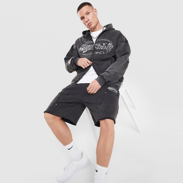 SUPPLY&amp;DEMAND ŠORTKY  TUSCAN SHT BLK-BLK