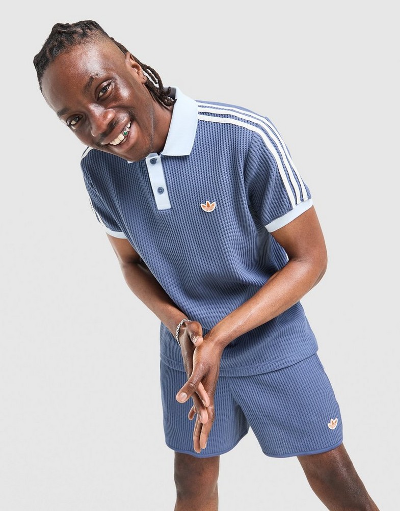 ADIDAS POLO WAFFLE POLO KX1230 Vyrams - spalva Tamsiai mėlyna - JD