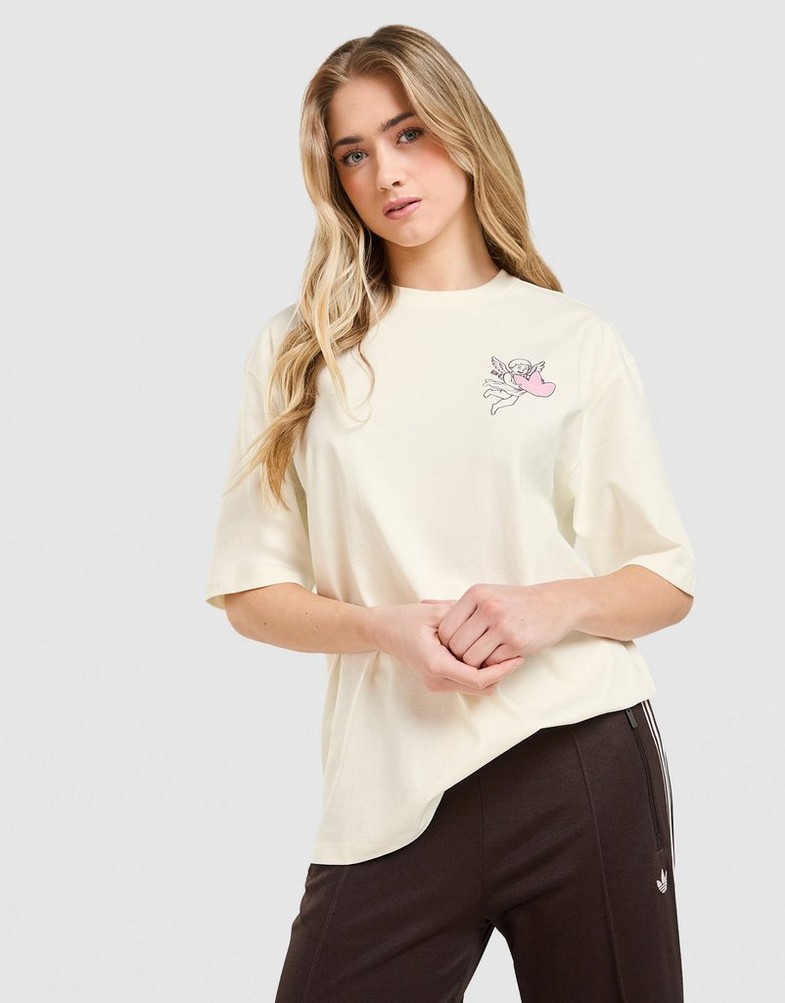 ADIDAS MARŠKINĖLIAI CHERUB GFX TEE LC9046 Moterims - spalva Balta