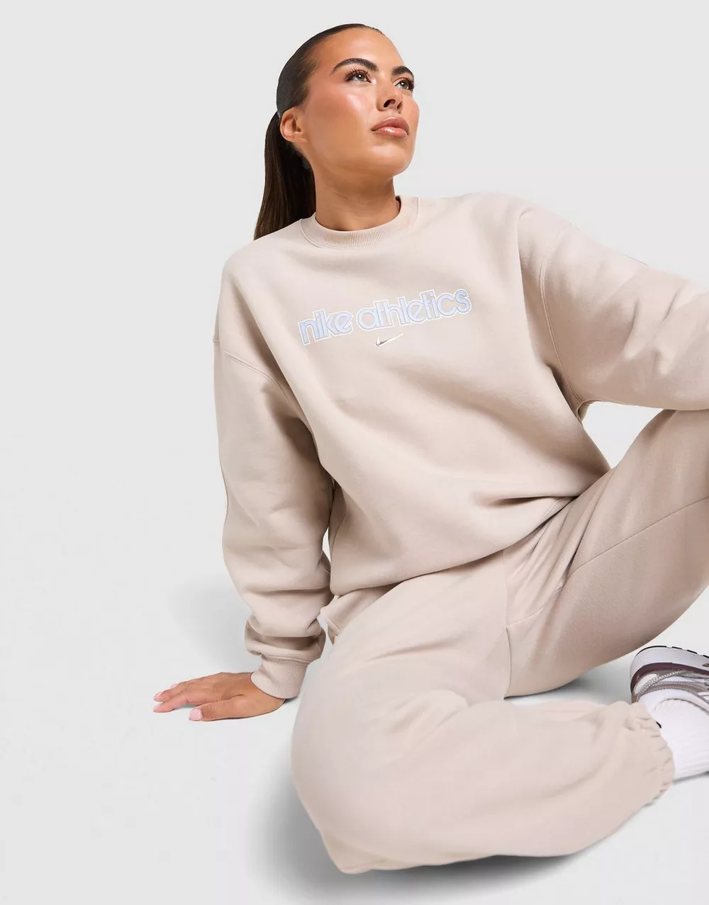 NIKE КОФТА W NK STDO FLC OS CREW GLS, фото 1 з 5