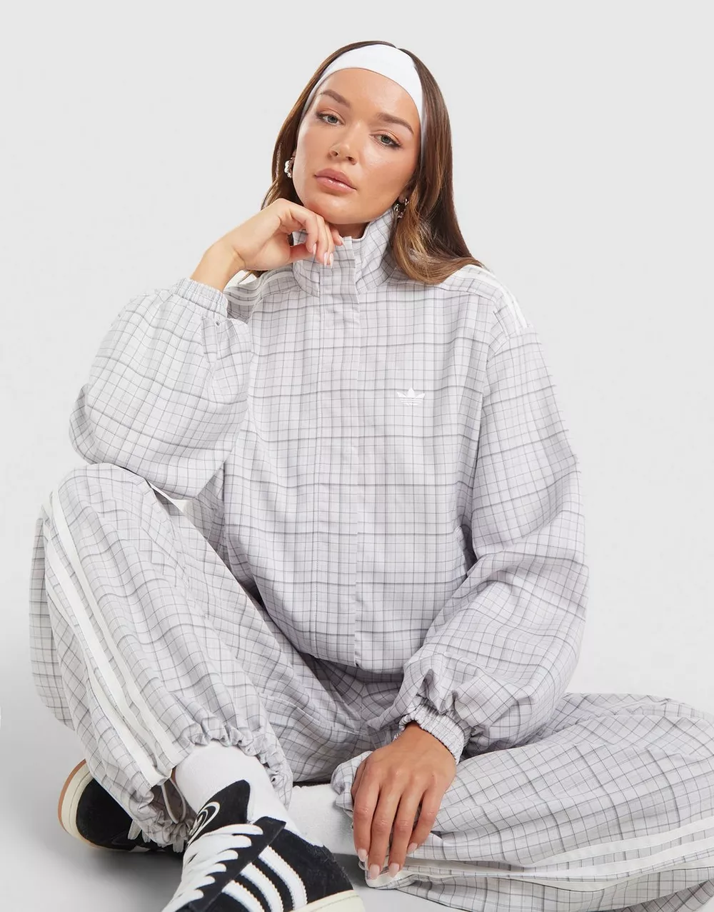ADIDAS КОФТА НА БЛИСКАВЦІ BLOUSY CHECK TRACK ТОП, фото 1 з 5