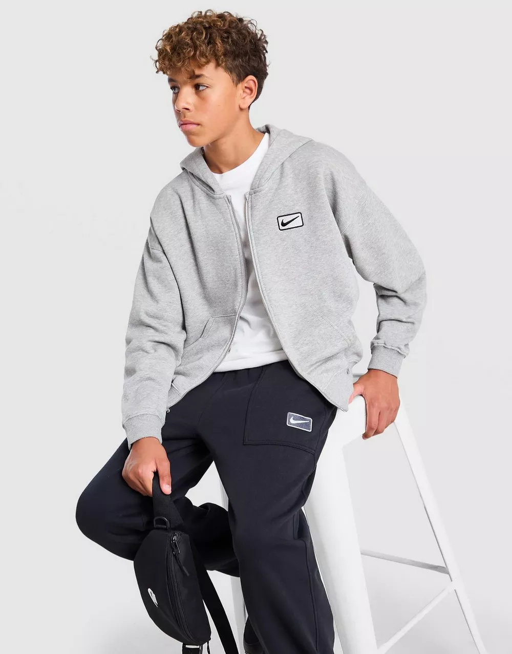 NIKE КОФТА НА БЛИСКАВЦІ З КАПЮШОНОМ B NSW SF OS FZ, фото 1 з 5