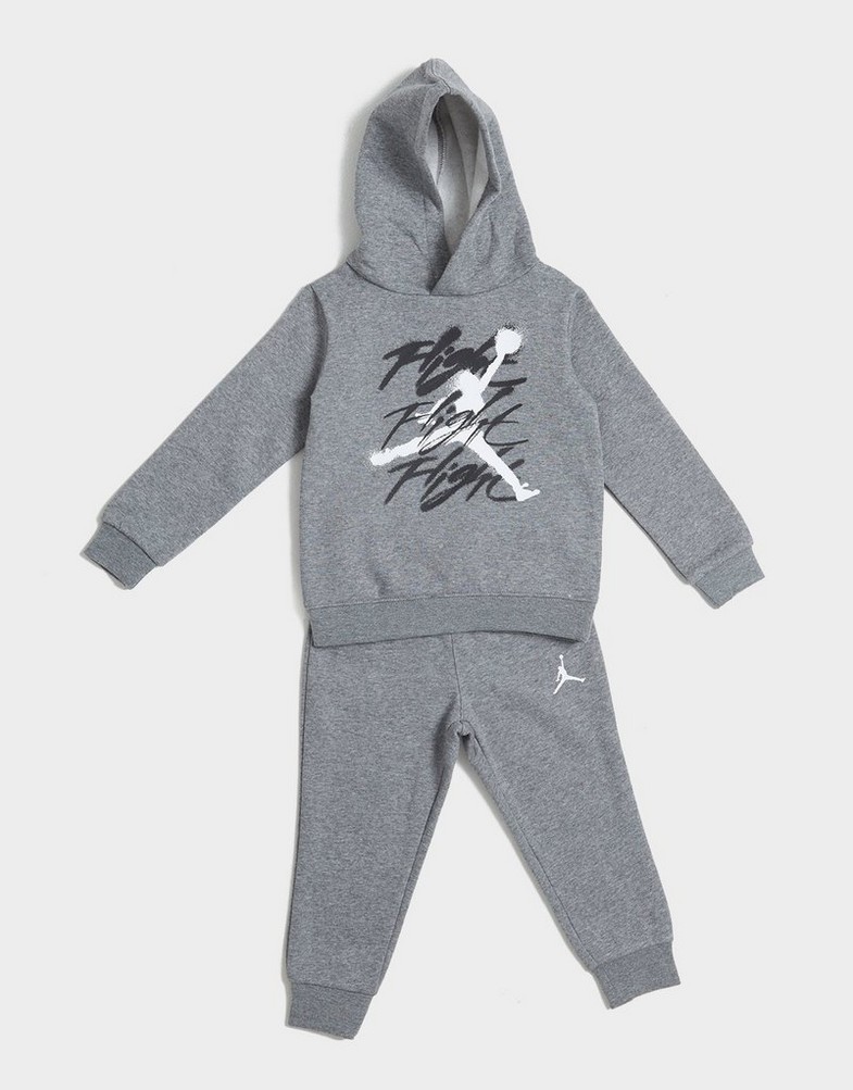 Gyerek melegítőszett JORDAN SZETT JDB JM FLIGHT SPRAY PO HOODIE 85C685-GEH Szürke