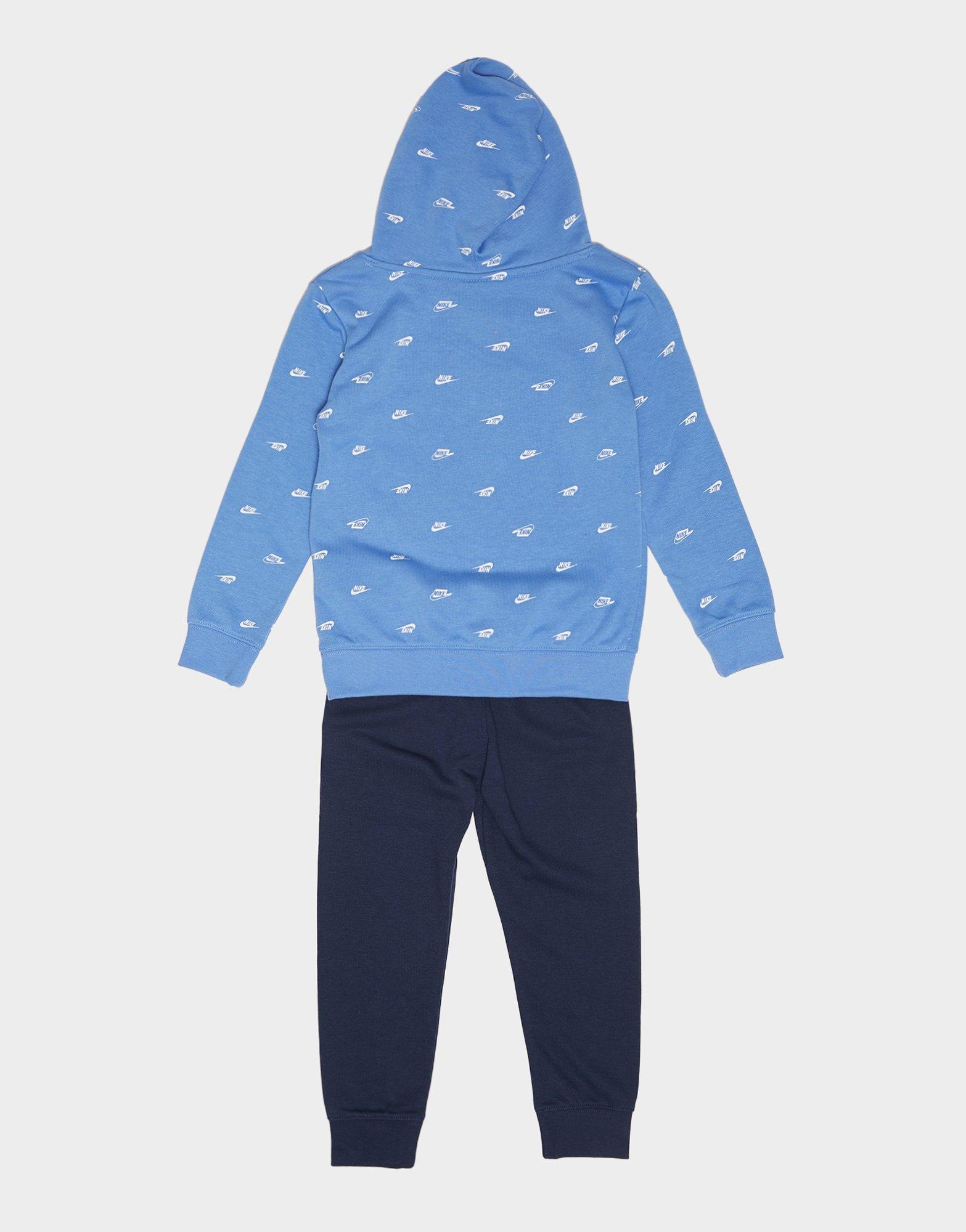 Дитячі спортивні костюми NIKE СПОРТИВНИЙ КОСТЮМ B NSW CLUB SSNL AOP SET 86J802-BGZ Блакитний