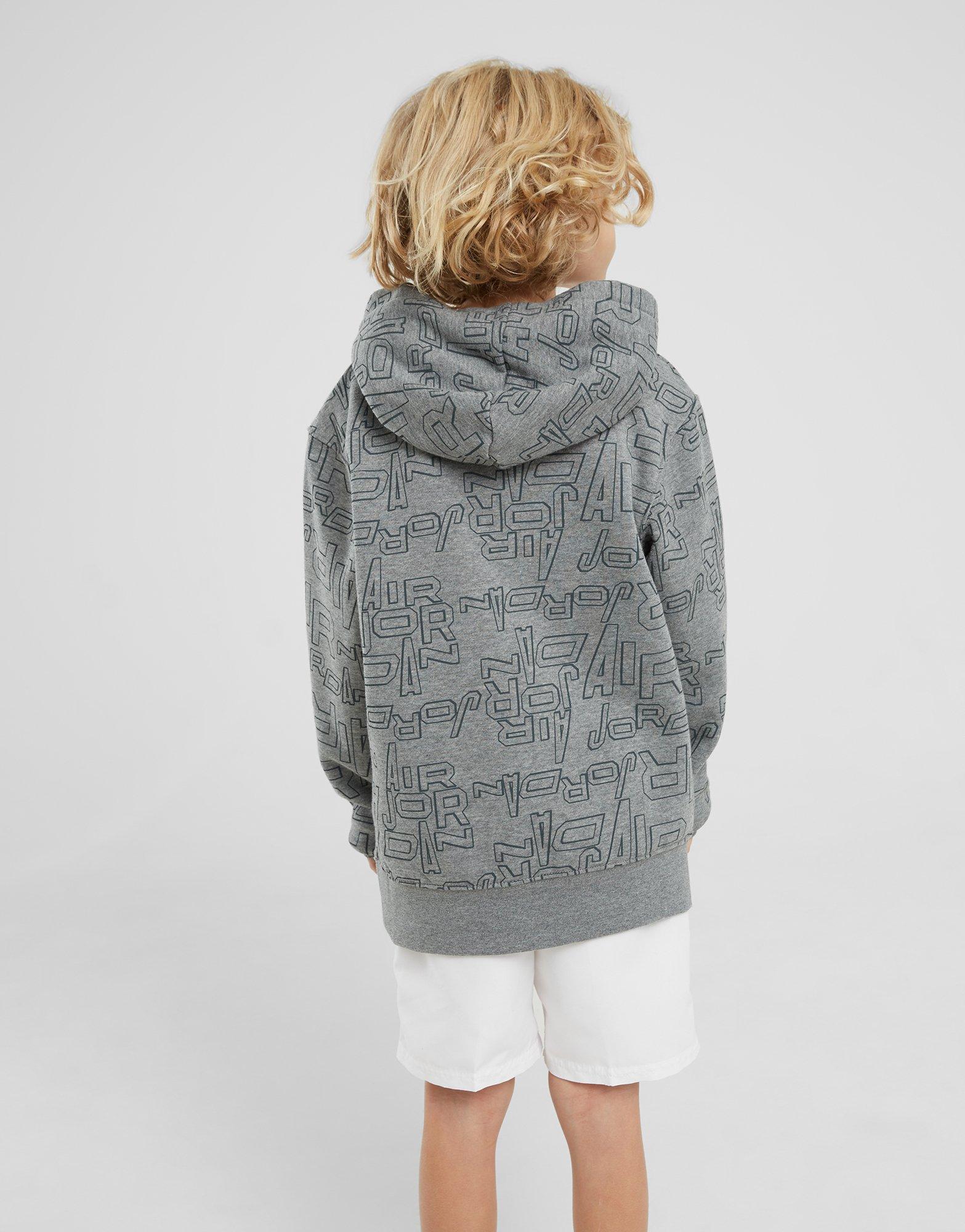 Detská mikina JORDAN MIKINA S KAPUCÍ TAKE FLIGHT B&G AOP PO 95C810-GEH Šedá