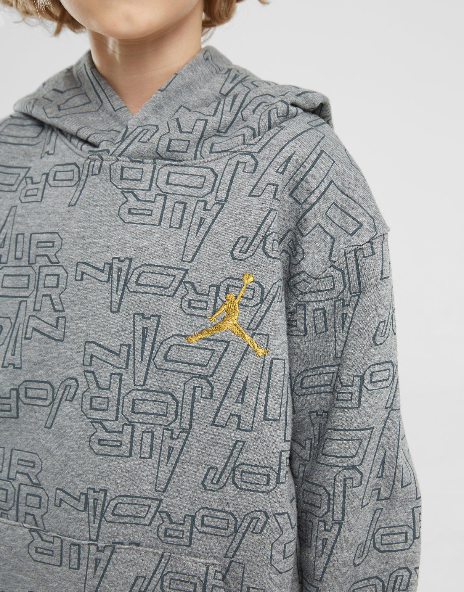 Detská mikina JORDAN MIKINA S KAPUCÍ TAKE FLIGHT B&G AOP PO 95C810-GEH Šedá