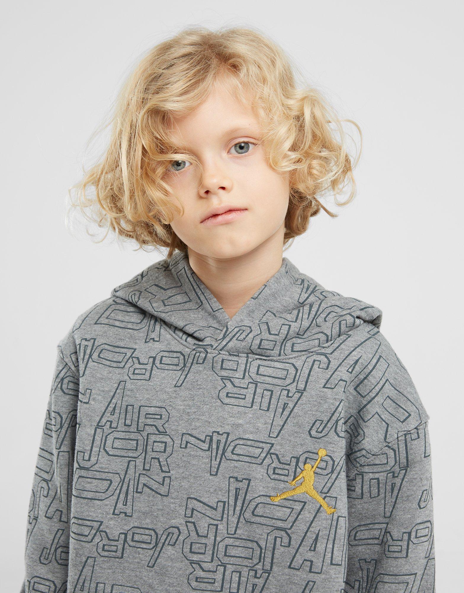Detská mikina JORDAN MIKINA S KAPUCÍ TAKE FLIGHT B&G AOP PO 95C810-GEH Šedá