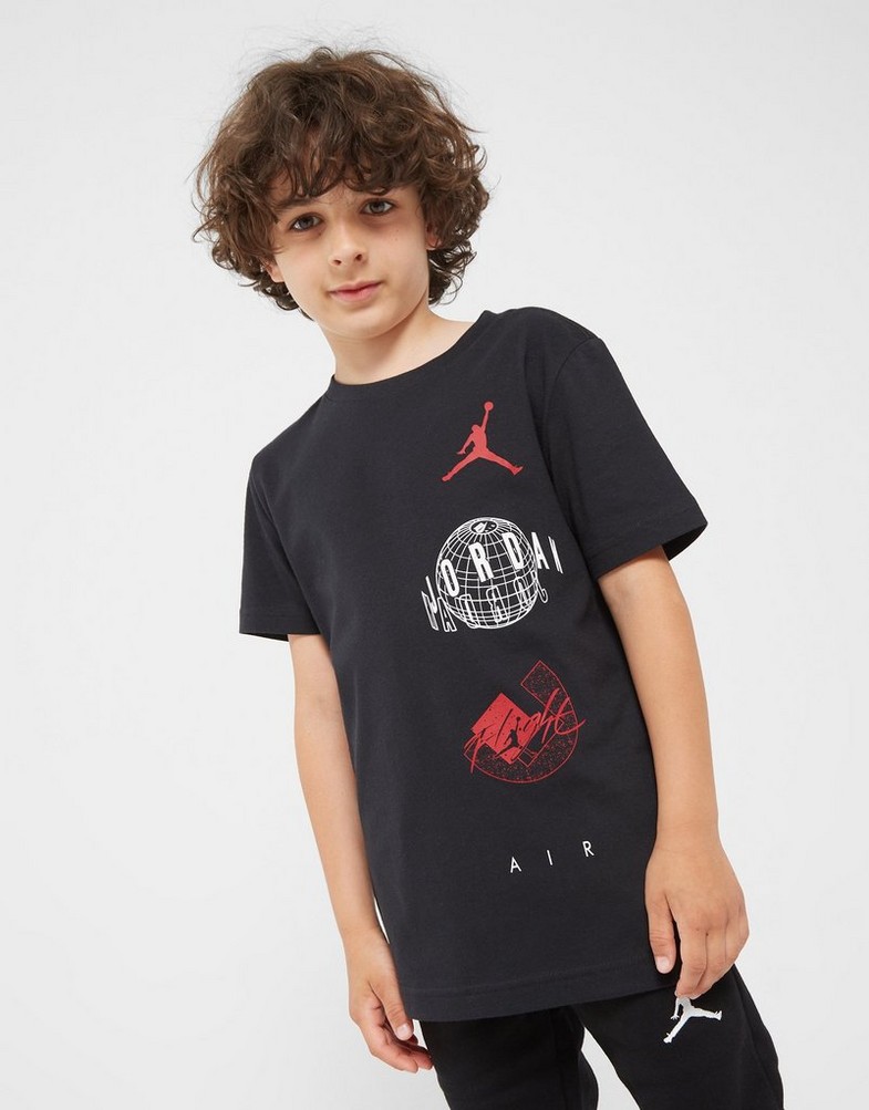 Koszulka, t-shirt dziecięcy JORDAN T-SHIRT AIR GLBE RPT TEE BLK/RD B