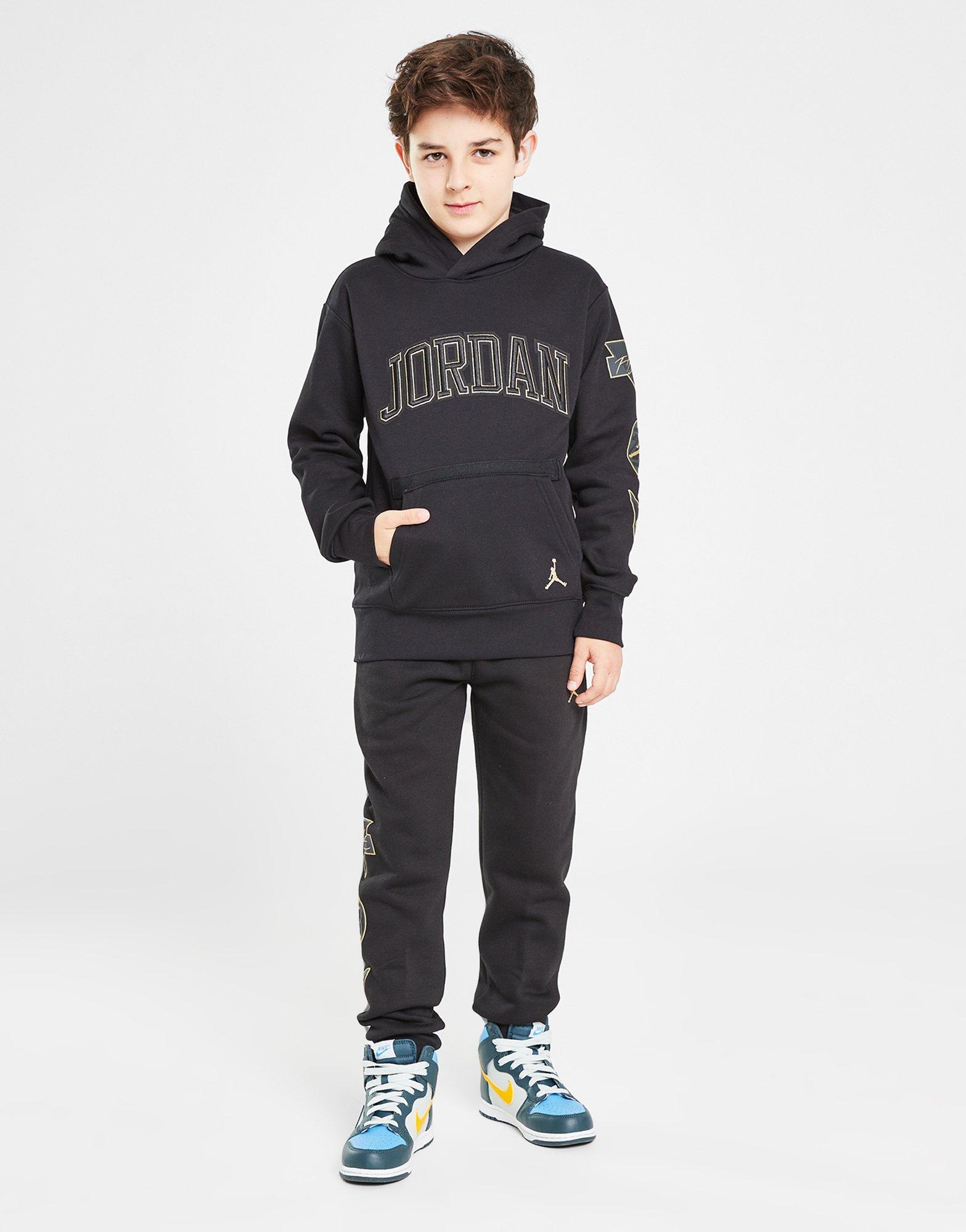 Dječji gornji dio trenirke JORDAN VESTA S KAPULJAČOM BDGE B&G OH BLK/GLD B 95D543-023 crna