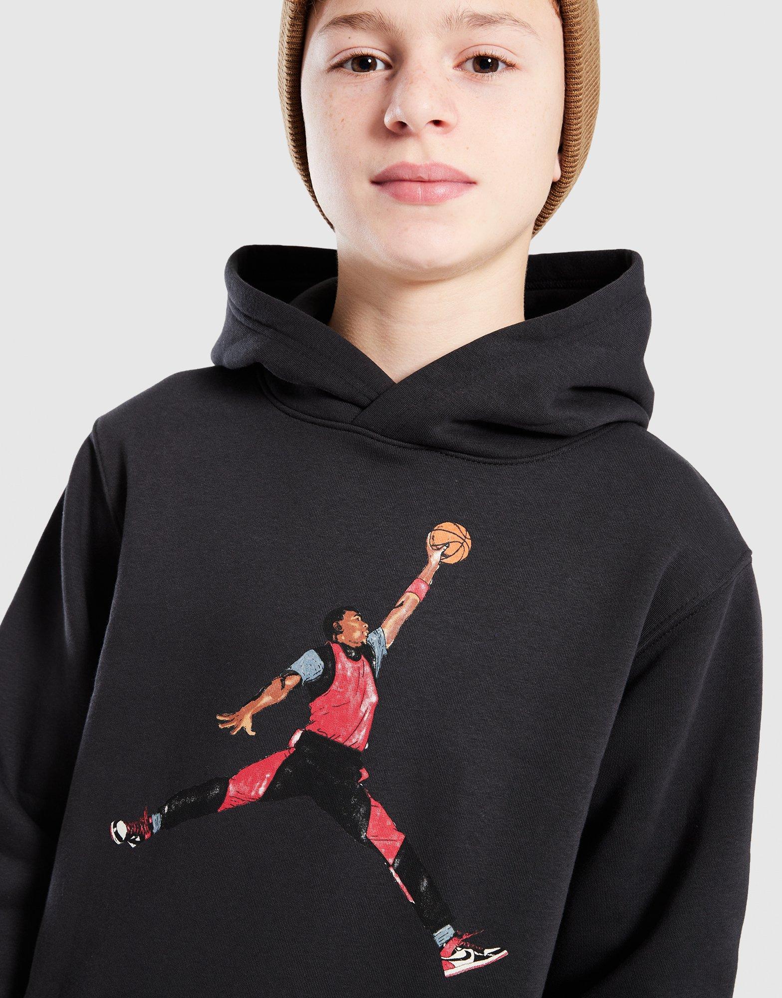 Детски суичър JORDAN СУИТЧЪР С КАЧУЛКА JORDAN SKETCH PO 95F382-G0T Черен