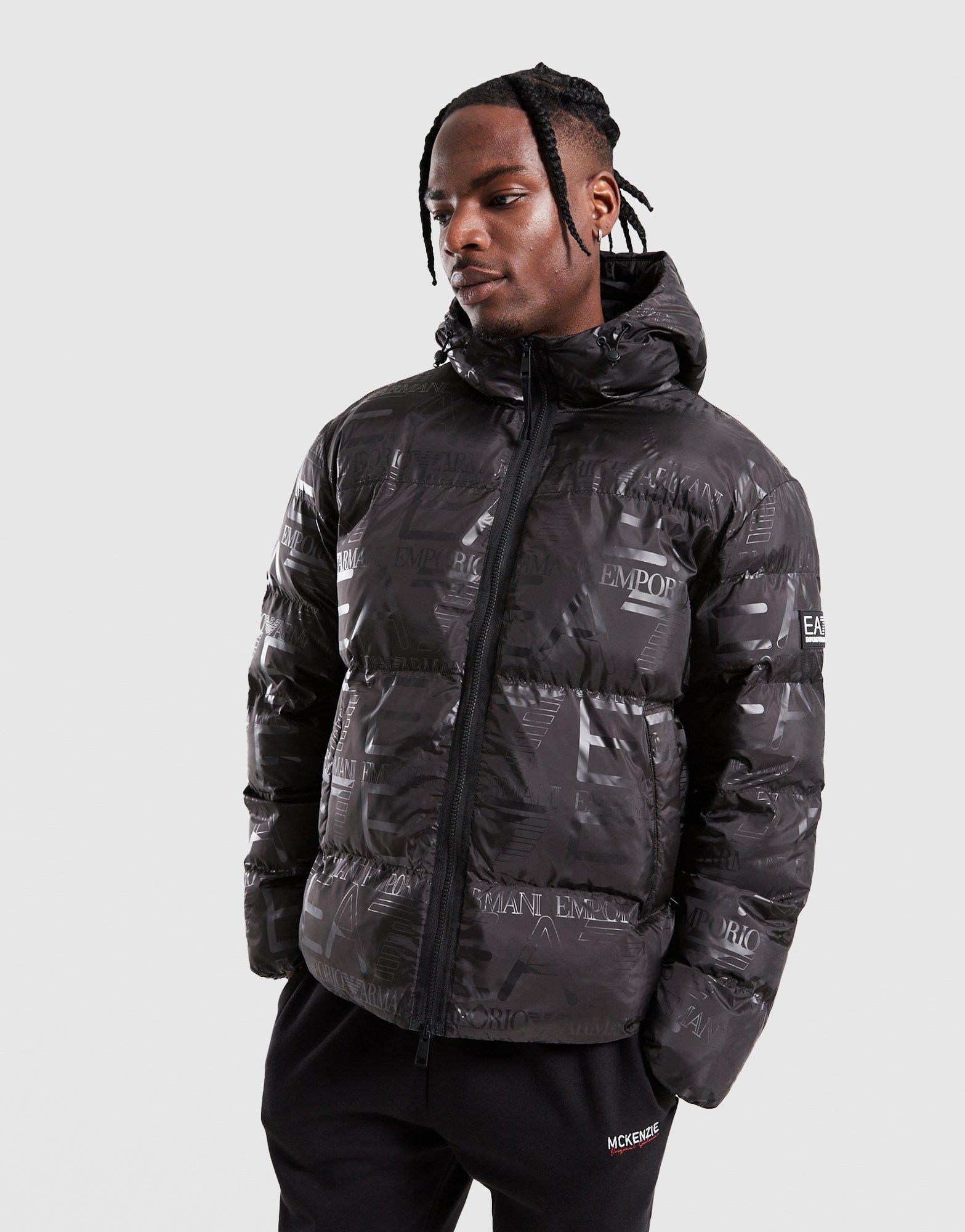 Emporio Armani 7 Bunda Zimní Aop Padded Jkt Blk
