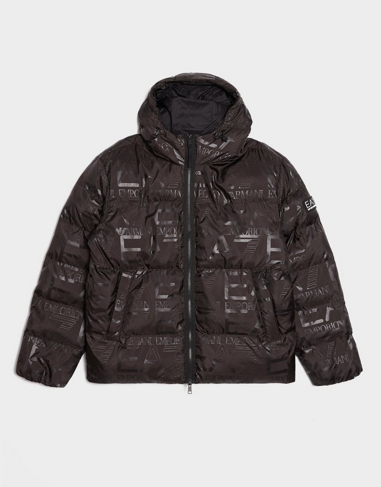 EMPORIO ARMANI 7 BUNDA ZIMNÁ AOP PADDED JKT BLK AF159697M000697UC001 Čierna