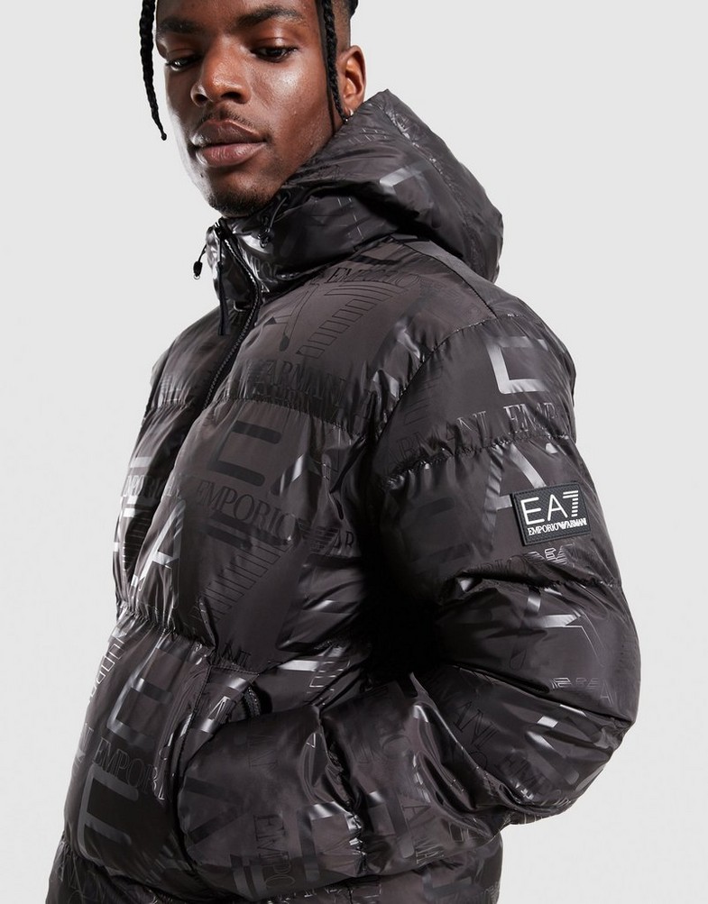 Kurtka męska EMPORIO ARMANI 7 KURTKA ZIMOWA AOP PADDED JKT BLK AF159697M000697UC001 Czarny