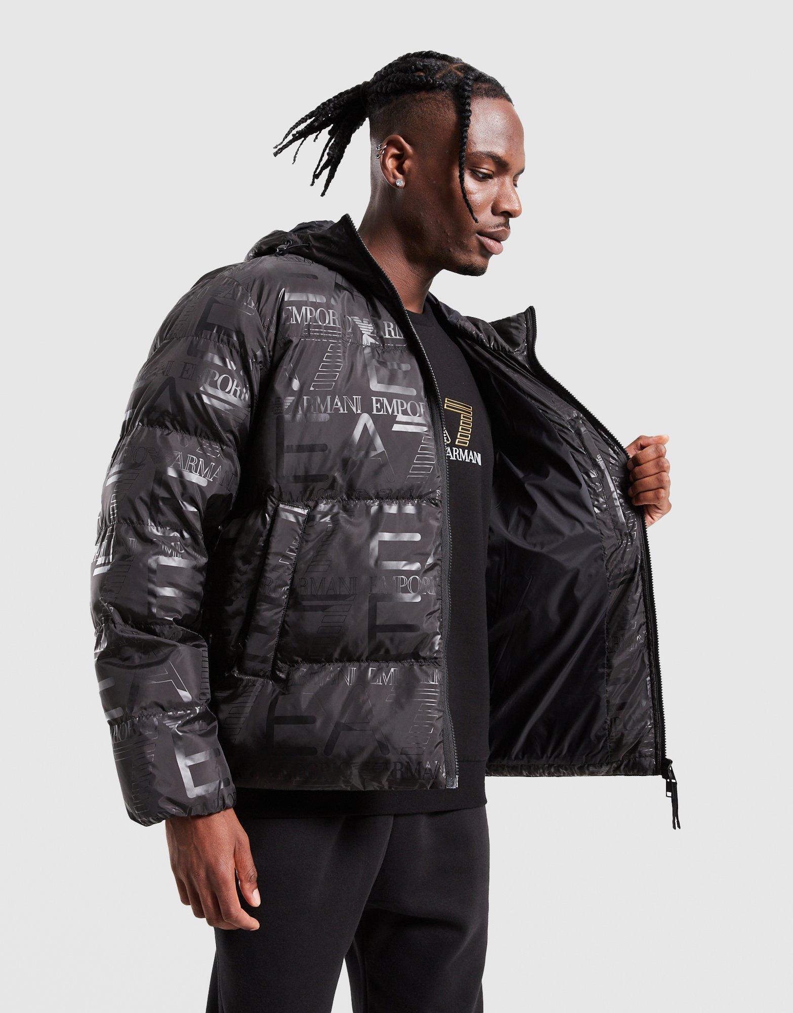 EMPORIO ARMANI 7 КУРТКА ЗИМОВА AOP PADDED JKT BLK AF159697M000697UC001 Чорний