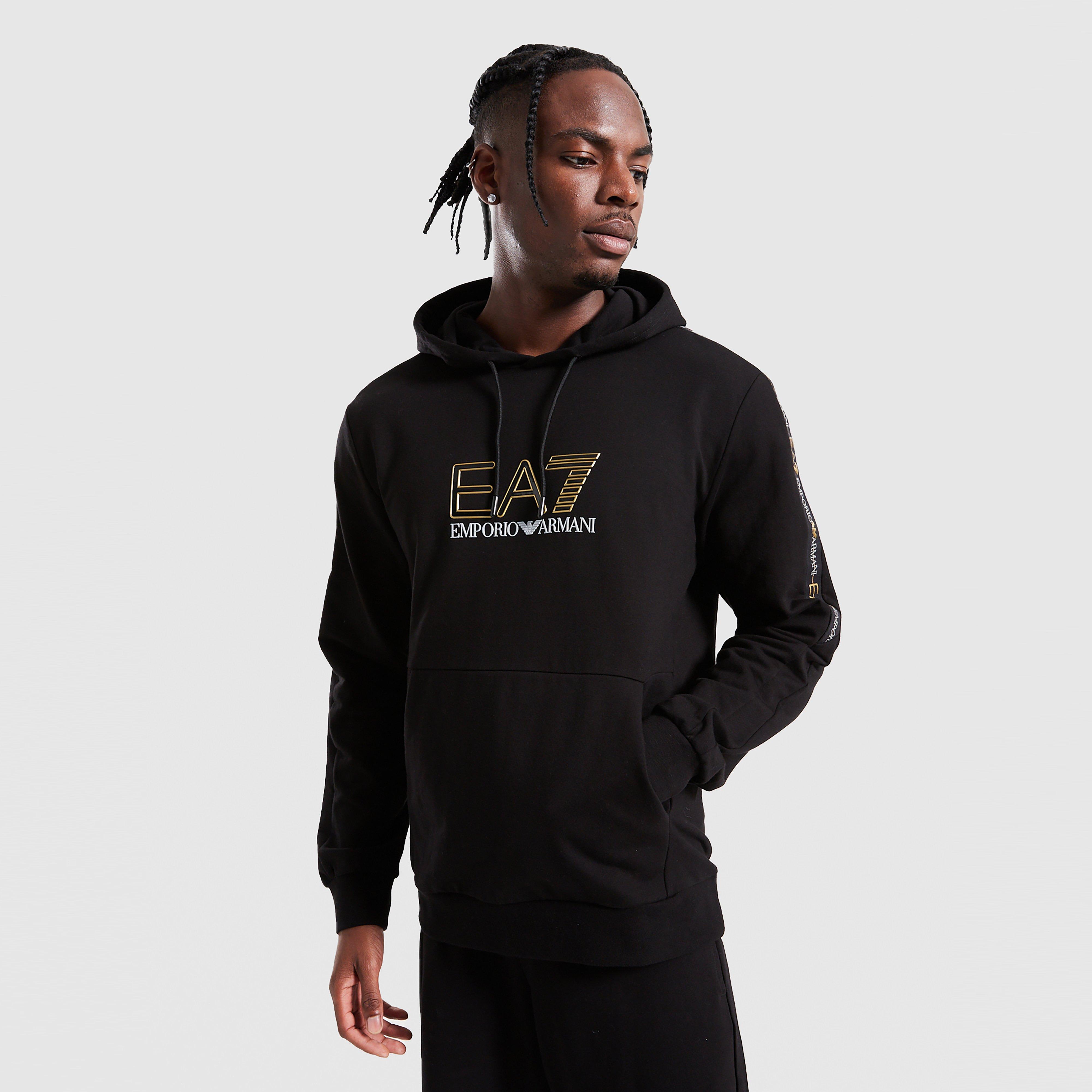Férfi pulóverek EMPORIO ARMANI 7 PULÓVER KAPUCNIS TAPE OH HD BLK