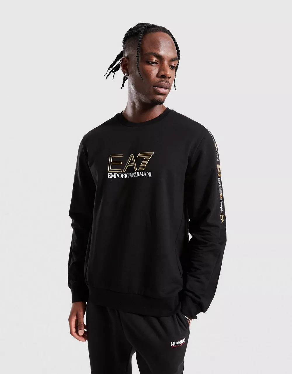 EMPORIO ARMANI 7 КОФТА TAPE LL CREW BLK/GLD, фото 1 з 4