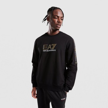 Bluză pentru bărbați EMPORIO ARMANI 7 BLUZĂ TAPE LL CREW BLK/GLD