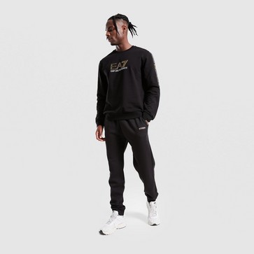 Bluză pentru bărbați EMPORIO ARMANI 7 BLUZĂ TAPE LL CREW BLK/GLD
