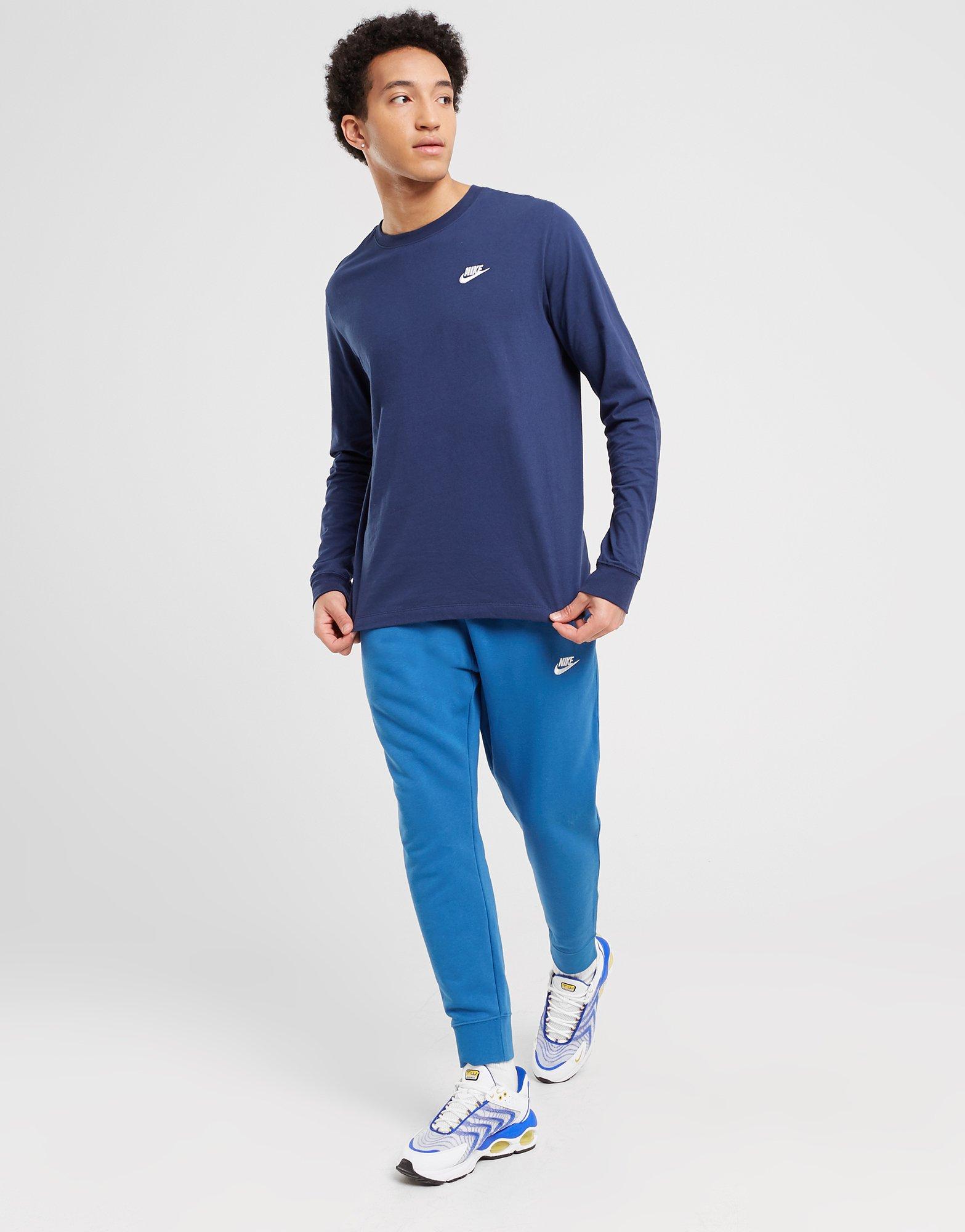 Férfi póló NIKE PÓLÓ NSW CLUB LONG-SLEEVE TEE AR5193-410 Sötétkék