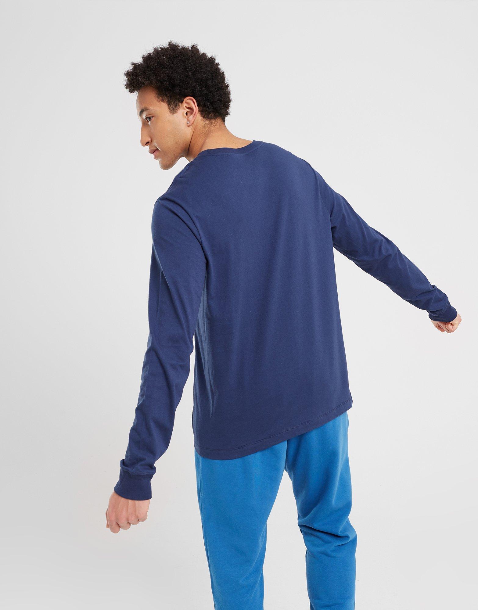 Férfi póló NIKE PÓLÓ NSW CLUB LONG-SLEEVE TEE AR5193-410 Sötétkék