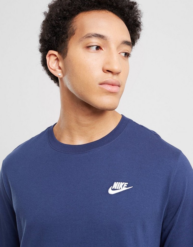 Koszulka, t-shirt męski NIKE T-SHIRT NSW CLUB LONG-SLEEVE TEE AR5193-410 Granatowy