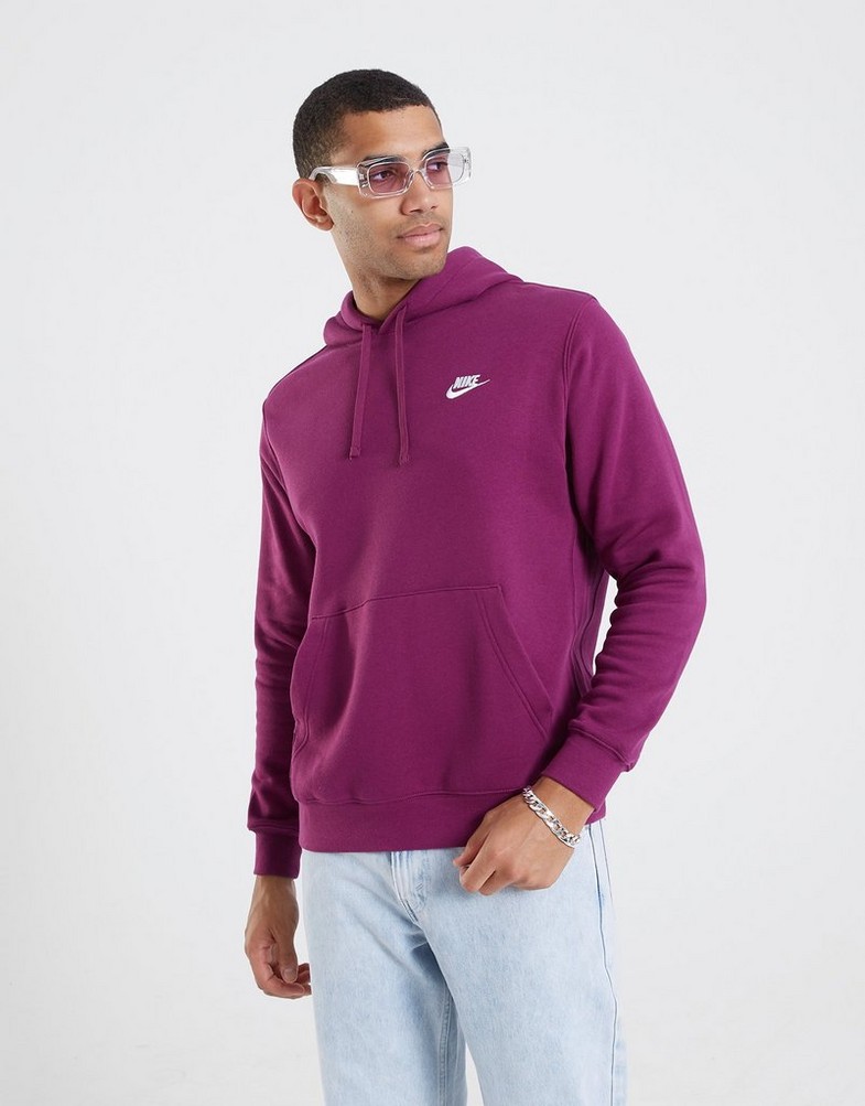 Bluza męska NIKE BLUZA Z KAPTUREM NIKE SPORTSWEAR CLUB FLEECE BV2654-610 Fioletowy