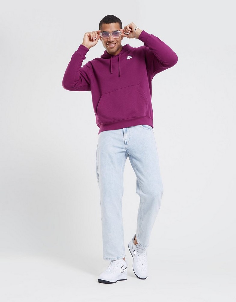Férfi pulóverek NIKE PULÓVER KAPUCNIS NIKE SPORTSWEAR CLUB FLEECE BV2654-610 Lila