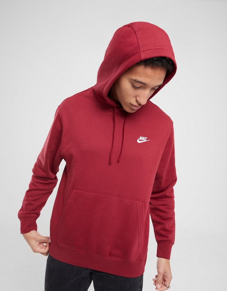 Bluză pentru bărbați NIKE BLUZĂ CU GLUGĂ M NSW CLUB HOODIE PO BB BV2654-677 Roșu