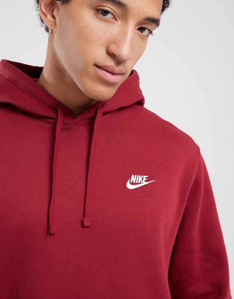 Bluză pentru bărbați NIKE BLUZĂ CU GLUGĂ M NSW CLUB HOODIE PO BB BV2654-677 Roșu
