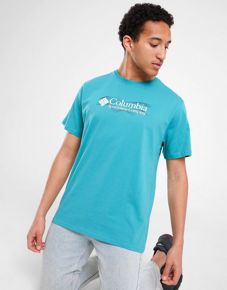 Férfi póló COLUMBIA PÓLÓ BEWLEY TEE GBSL CMATM10127346 Türkizkék