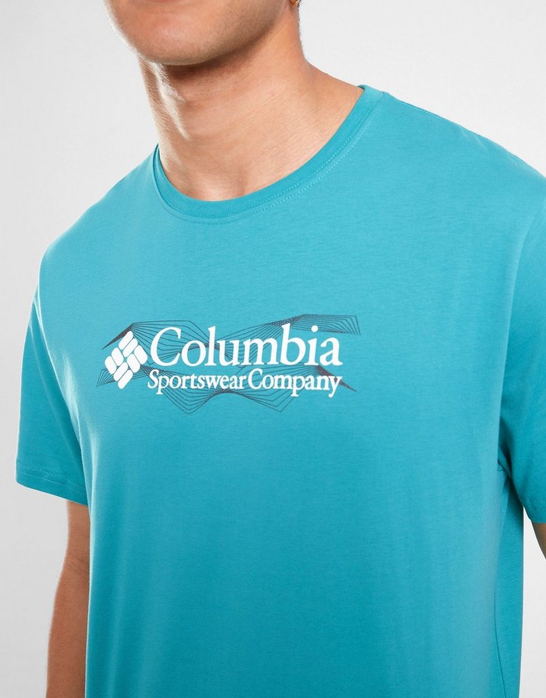 Férfi póló COLUMBIA PÓLÓ BEWLEY TEE GBSL CMATM10127346 Türkizkék