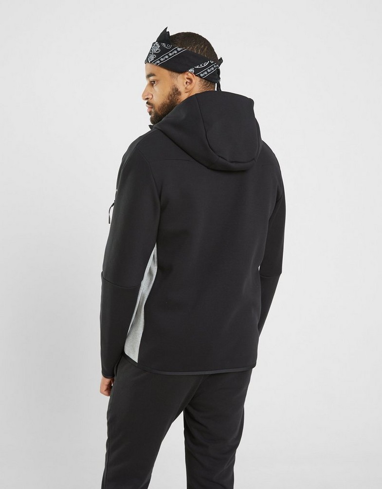 Férfi pulóverek NIKE PULÓVER CIPZÁRAS KAPUCNIS TECH FLEECE CU4489-016 Szürke