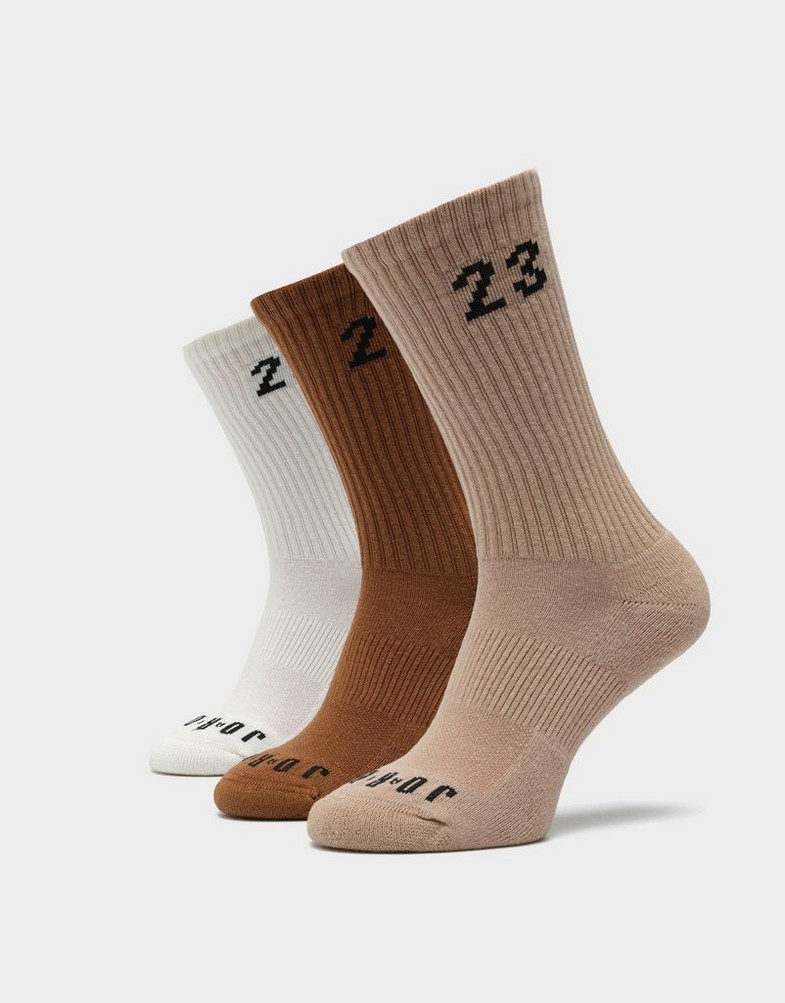 Skarpetki damskie JORDAN SKARPETY U J ESSENTIAL CREW 3PR - 144 DA5718-901 Beżowy