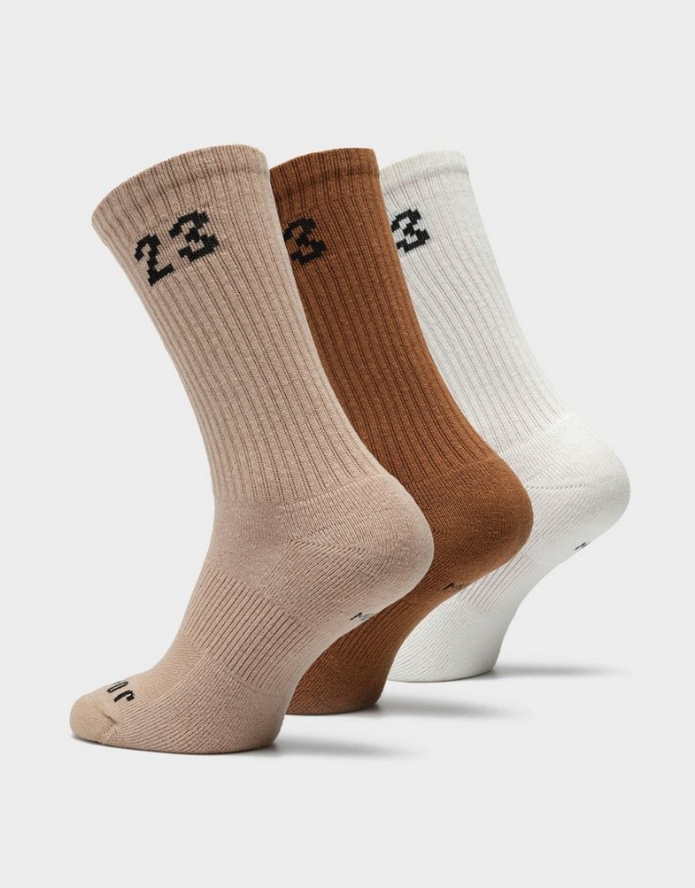 Skarpetki damskie JORDAN SKARPETY U J ESSENTIAL CREW 3PR - 144 DA5718-901 Beżowy