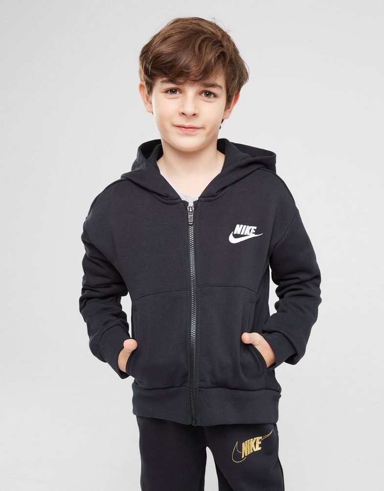 Gyerek pulóver NIKE PULÓVER CIPZÁRAS KAPUCNIS NIKE CLB FLC GIRL DC7118-010 Fekete