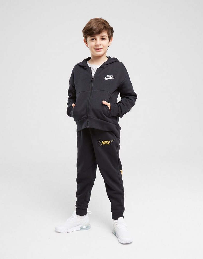 Gyerek pulóver NIKE PULÓVER CIPZÁRAS KAPUCNIS NIKE CLB FLC GIRL DC7118-010 Fekete