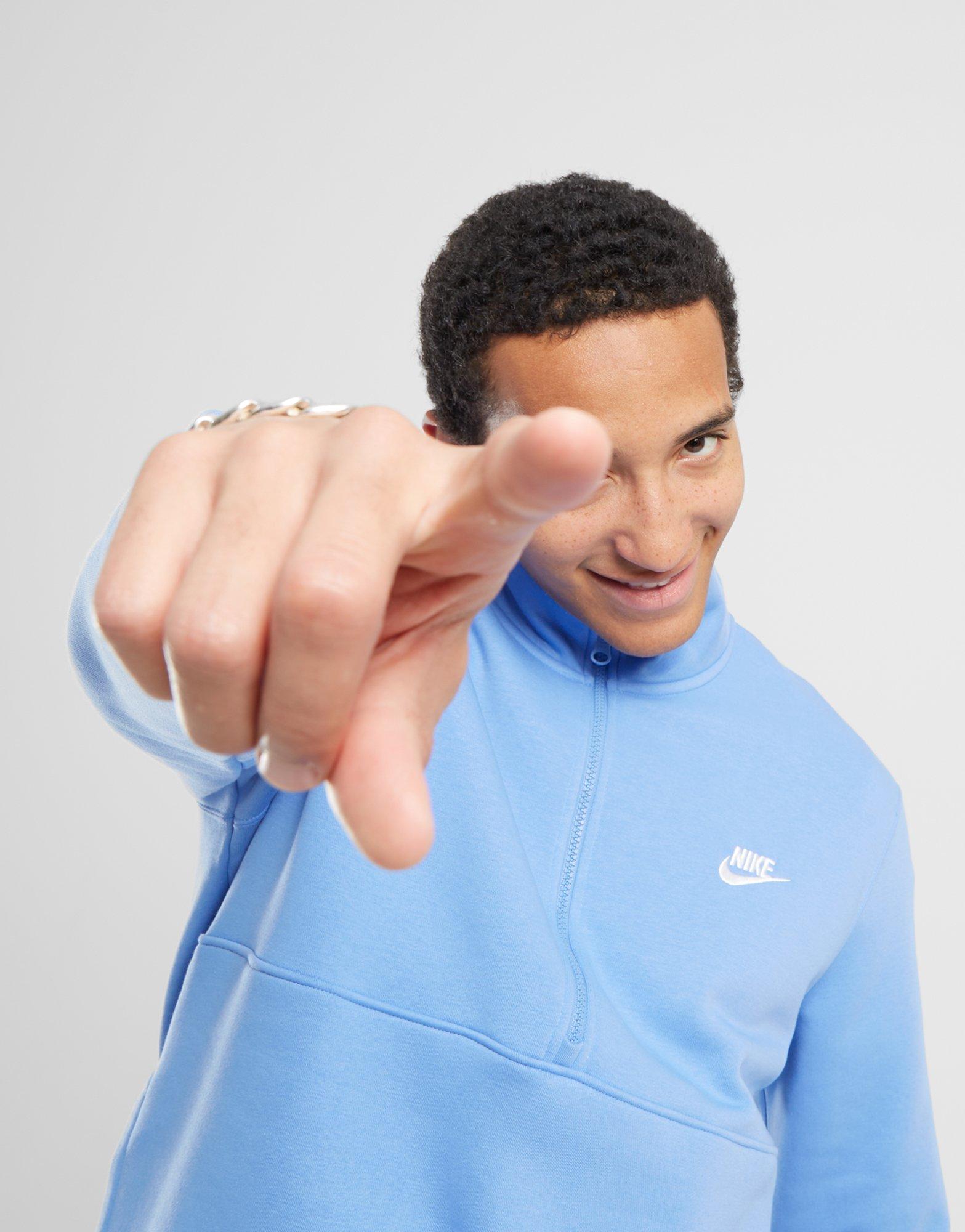 Чоловічі кофти NIKE КОФТА НА БЛИСКАВЦІ M NSW CLUB BB HZ ТОП DD4732-450 Блакитний