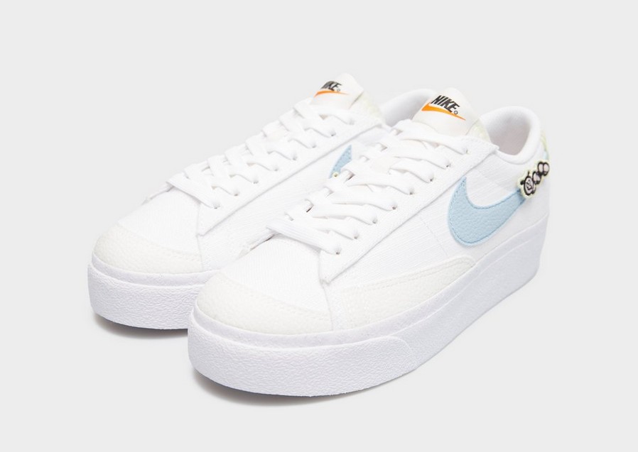 Buty sneakersy damskie NIKE BLAZER LOW PLATFORM NEXT NATURE DJ6376-100 Biały
