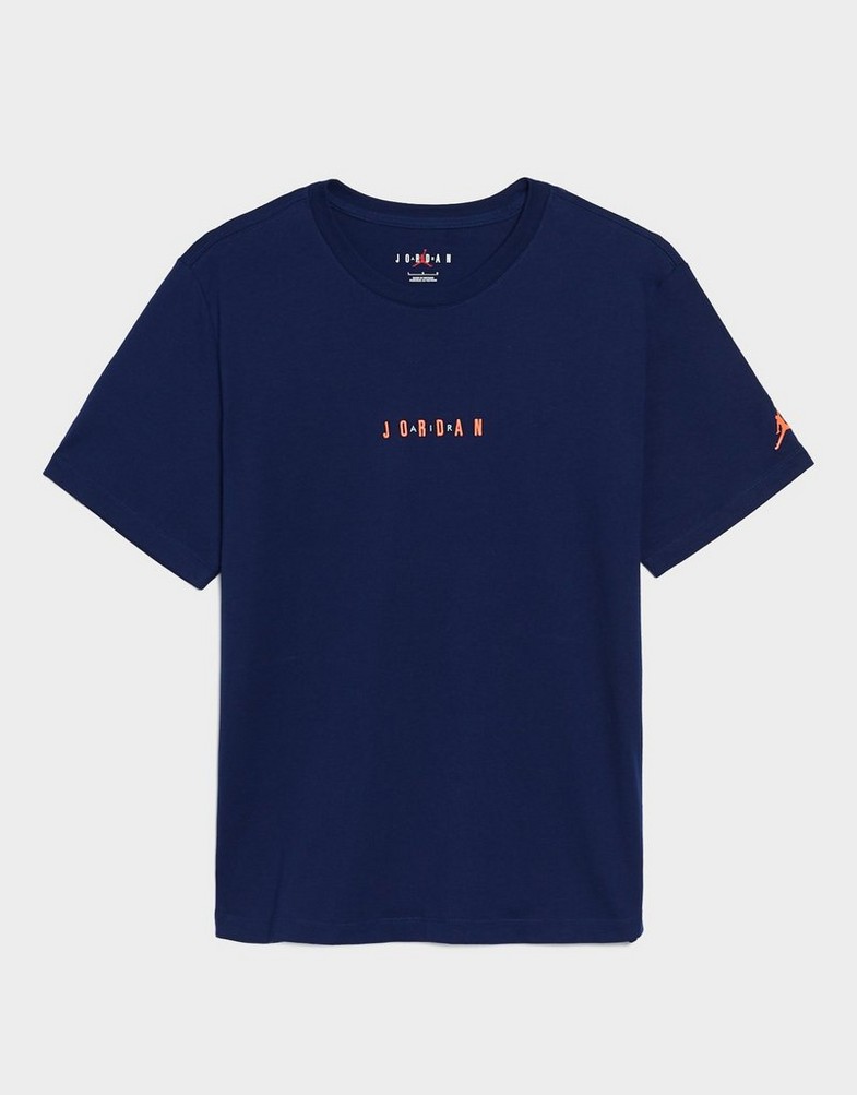Koszulka, t-shirt męski JORDAN T-SHIRT M J EMB JORDAN AIR CREW DM3182-492 Granatowy