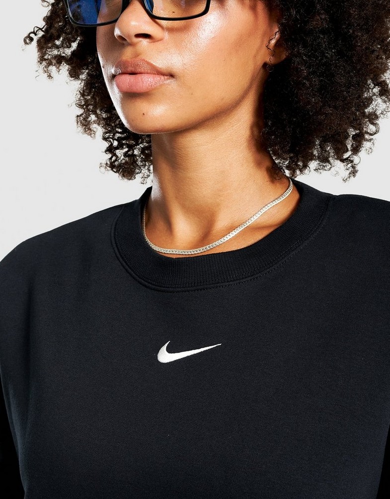 Bluză pentru femei NIKE BLUZĂ W NSW PHNX FLC OOS CREW DQ5761-010 Negru