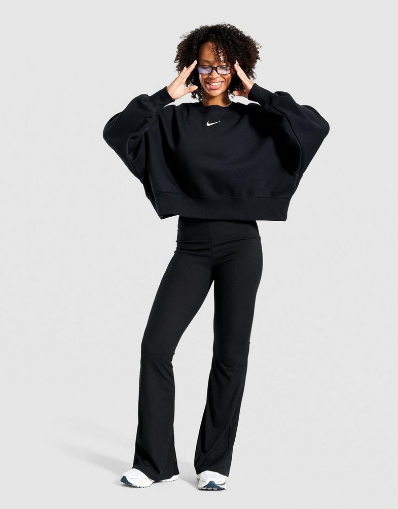 Bluză pentru femei NIKE BLUZĂ W NSW PHNX FLC OOS CREW DQ5761-010 Negru