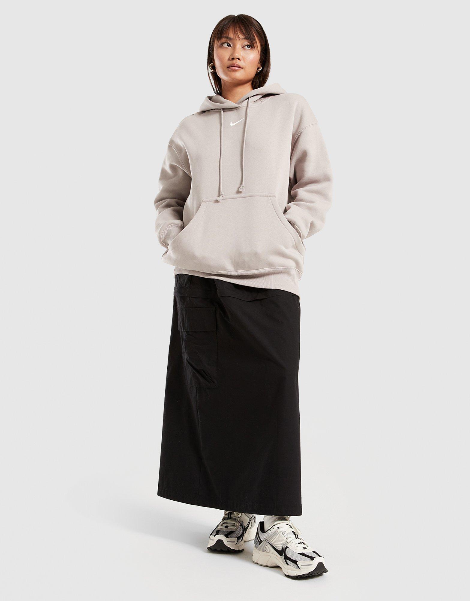 Bluză pentru femei NIKE BLUZĂ CU GLUGĂ W NSW PHNX FLC OS PO HOODIE DQ5860-009 Gri