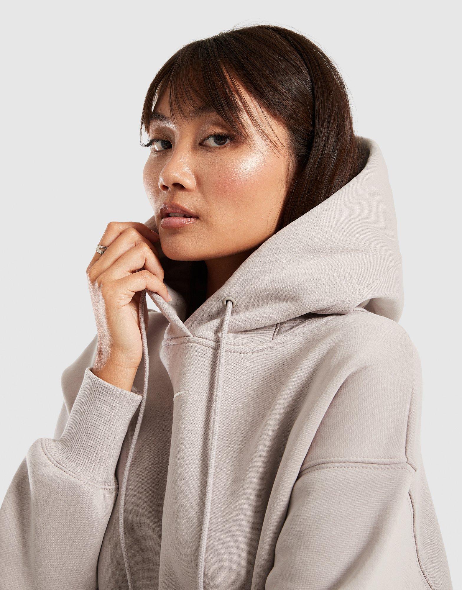 Bluză pentru femei NIKE BLUZĂ CU GLUGĂ W NSW PHNX FLC OS PO HOODIE DQ5860-009 Gri