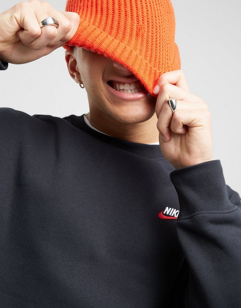 Férfi pulóverek NIKE PULÓVER M NSW CLUB DT CREW BB ESSENTIALS DQ8383-012 Fekete
