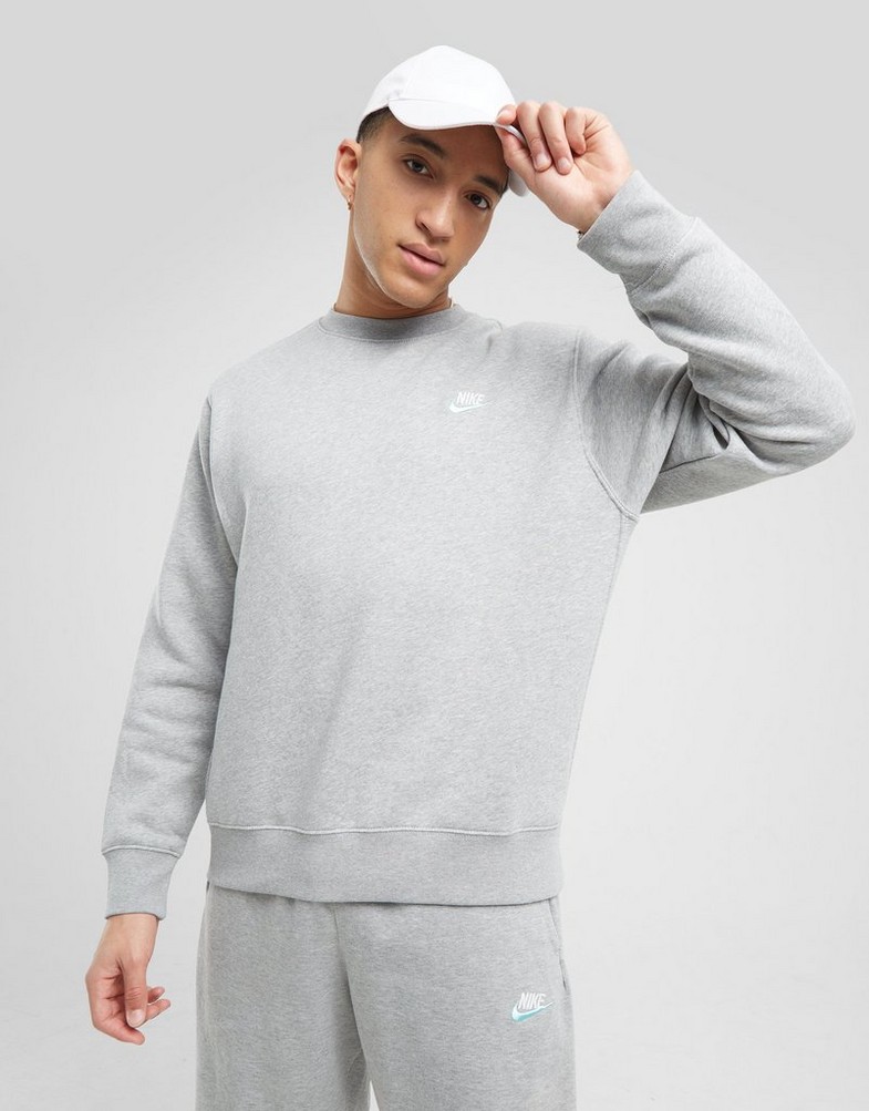 Чоловічі кофти NIKE КОФТА M NSW CLUB DT CREW BB ESSENTIALS DQ8383-065 Сірий