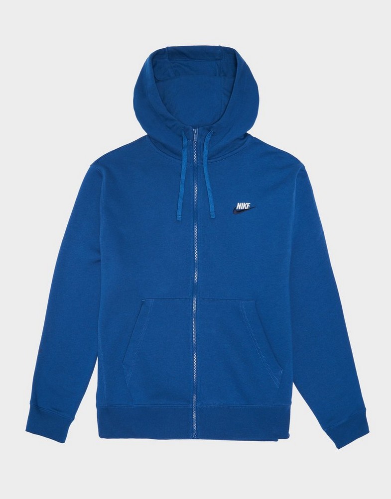 Чоловічі кофти NIKE КОФТА НА БЛИСКАВЦІ З КАПЮШОНОМ   M NSW CLUB DT HDFZ DQ8384-476 Блакитний