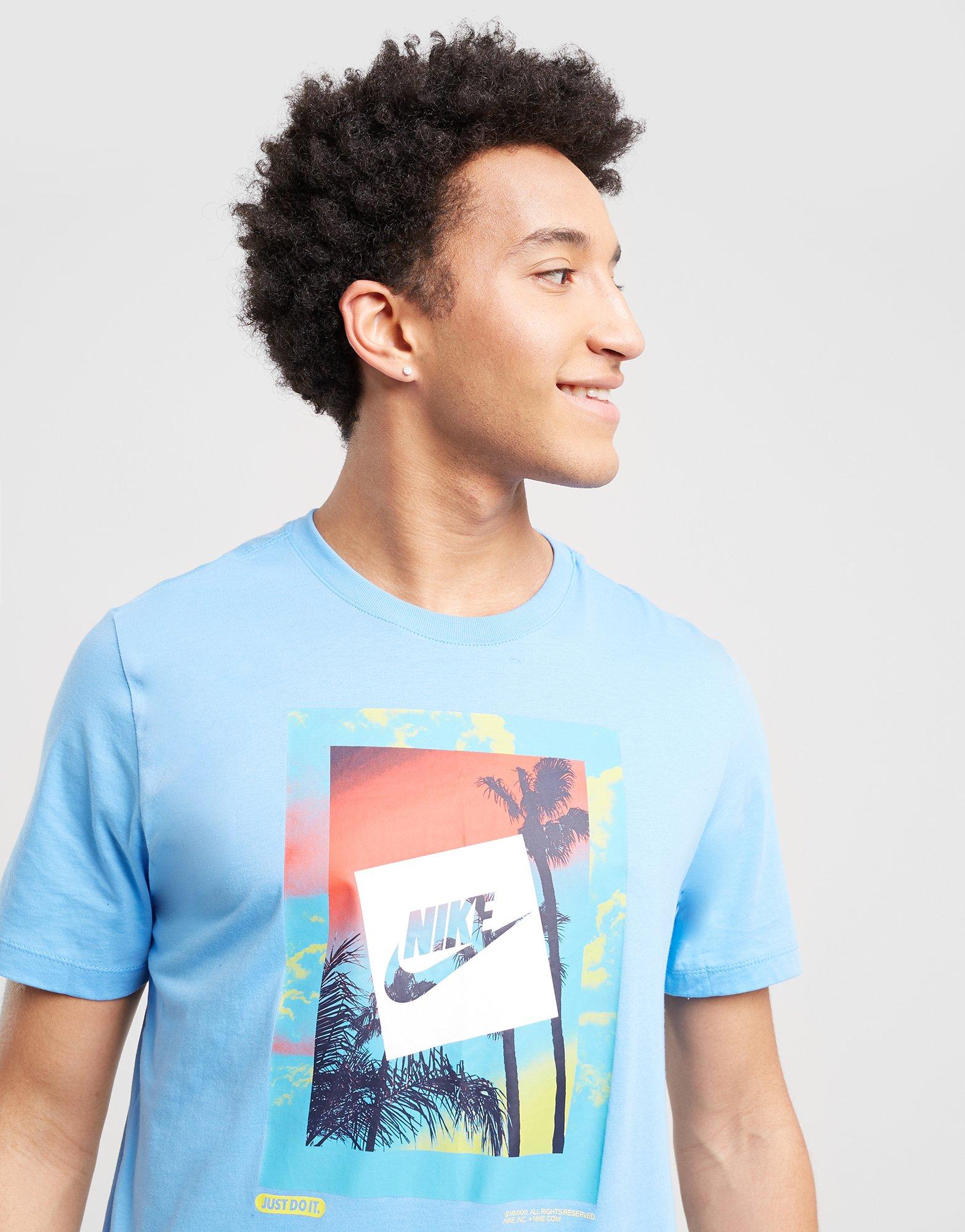 Tricou pentru bărbați NIKE TRICOU M NSW TEE HEATWAVE PHOTO DR8071-412 Albastru