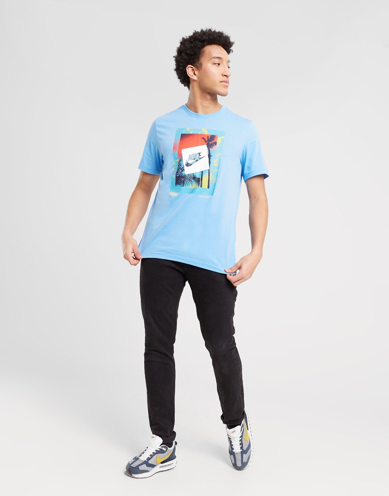 Tricou pentru bărbați NIKE TRICOU M NSW TEE HEATWAVE PHOTO DR8071-412 Albastru